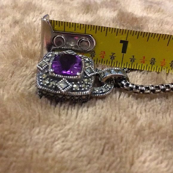 JUDITH JACK Amethyst Marcasite Sterling Necklace - Picture 7 of 16